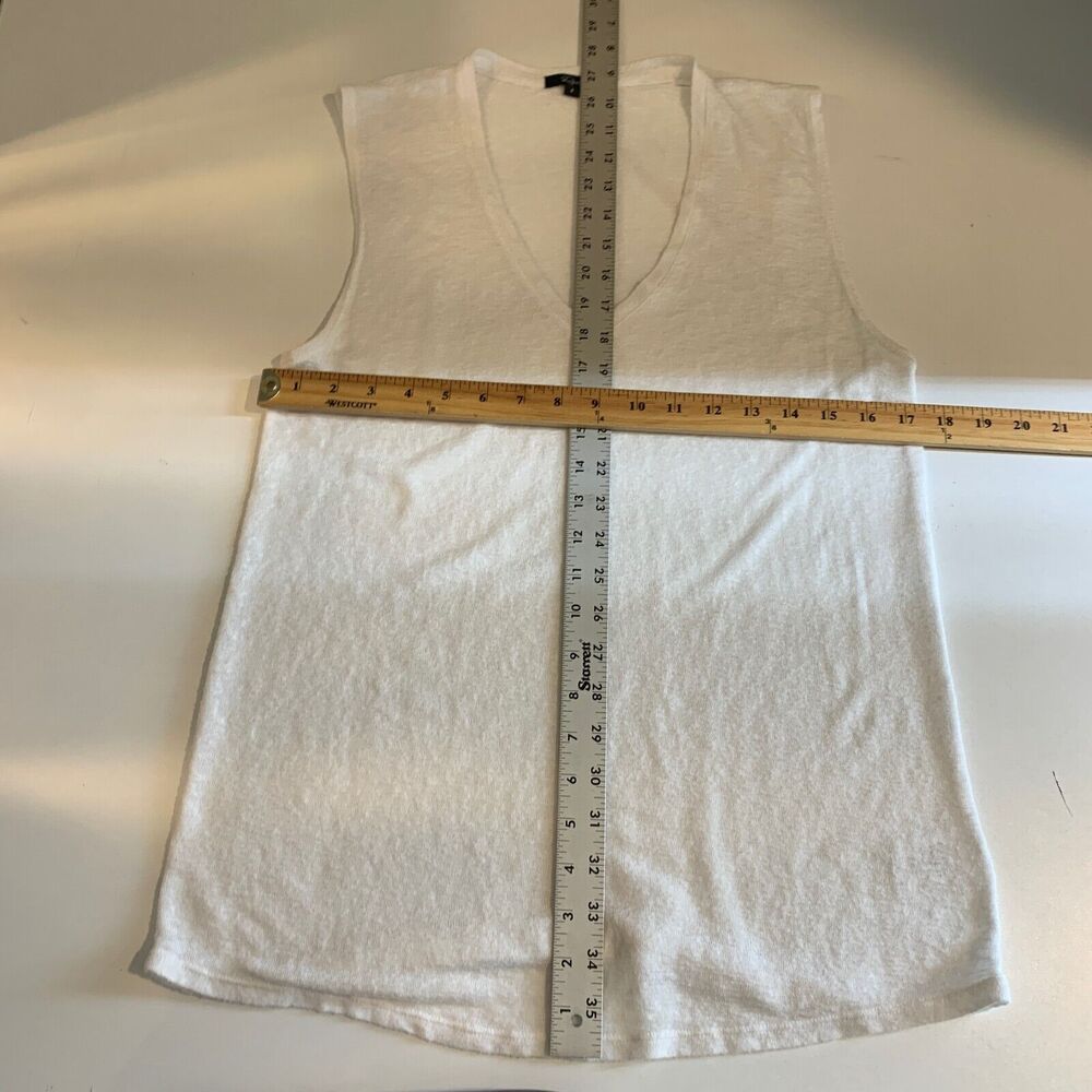 Rails Top Womens SP Petite Small White Semi Sheer Tunic Tank V Neck Sleeveless - Picture 9 of 11